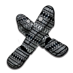 Black And White Tribal Geometric Print Muay Thai Shin Guard