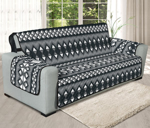 Black And White Tribal Geometric Print Oversized Sofa Protector