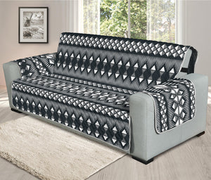 Black And White Tribal Geometric Print Oversized Sofa Protector