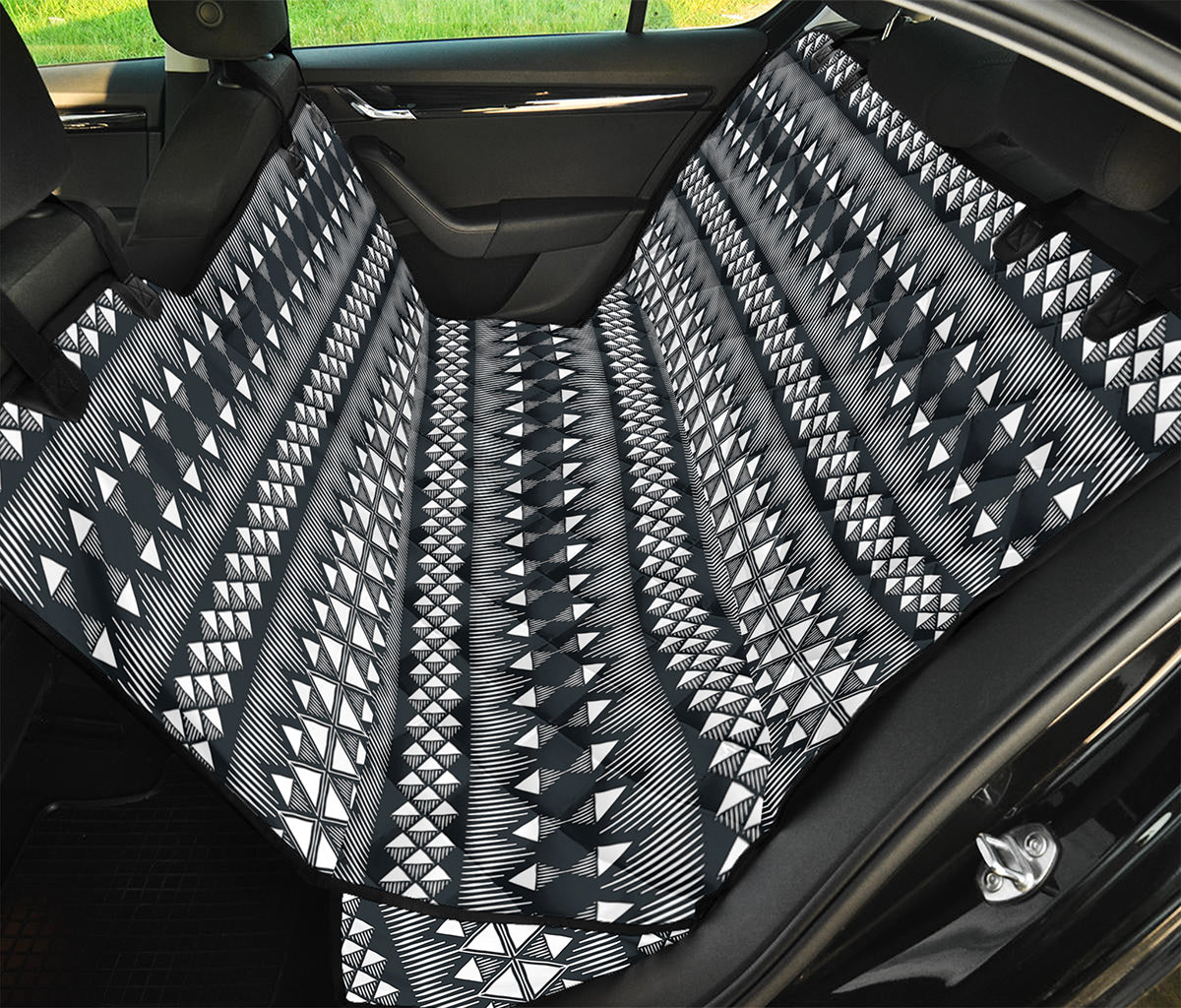 Black And White Tribal Geometric Print Pet Car Back Seat Cover