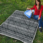 Black And White Tribal Geometric Print Quilt