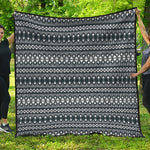 Black And White Tribal Geometric Print Quilt