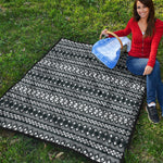 Black And White Tribal Geometric Print Quilt