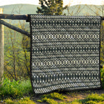Black And White Tribal Geometric Print Quilt