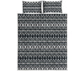 Black And White Tribal Geometric Print Quilt Bed Set