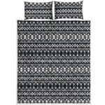 Black And White Tribal Geometric Print Quilt Bed Set