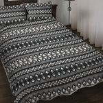 Black And White Tribal Geometric Print Quilt Bed Set