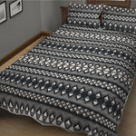 Black And White Tribal Geometric Print Quilt Bed Set