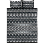 Black And White Tribal Geometric Print Quilt Bed Set