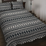 Black And White Tribal Geometric Print Quilt Bed Set