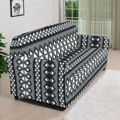 Black And White Tribal Geometric Print Sofa Cover