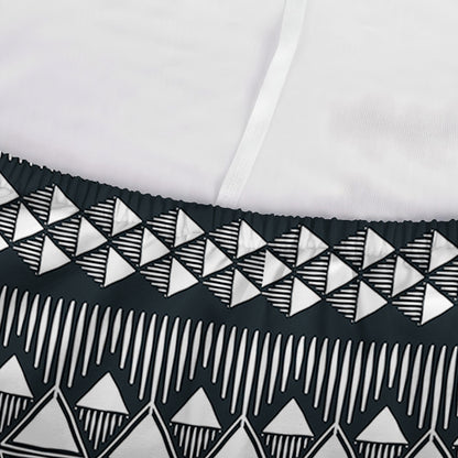 Black And White Tribal Geometric Print Sofa Cover