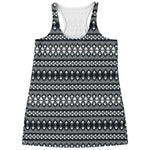 Black And White Tribal Geometric Print Women's Racerback Tank Top