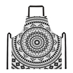 Black And White Tribal Mandala Print Apron