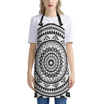 Black And White Tribal Mandala Print Apron