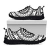 Black And White Tribal Mandala Print Black Sneakers