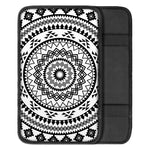 Black And White Tribal Mandala Print Car Center Console Cover