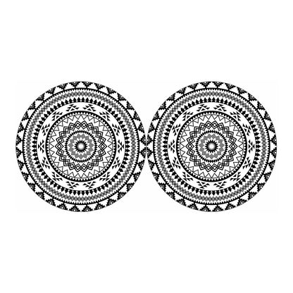 Black And White Tribal Mandala Print Car Coasters