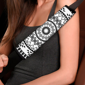 Black And White Tribal Mandala Print Car Seat Belt Covers