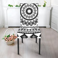 Black And White Tribal Mandala Print Dining Chair Slipcover