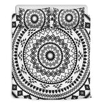 Black And White Tribal Mandala Print Duvet Cover Bedding Set