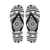 Black And White Tribal Mandala Print Flip Flops