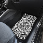 Black And White Tribal Mandala Print Front Car Floor Mats
