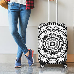 Black And White Tribal Mandala Print Luggage Cover