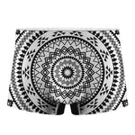 Black And White Tribal Mandala Print Men's Boxer Briefs