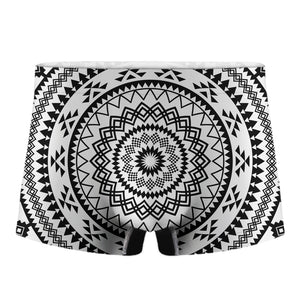 Black And White Tribal Mandala Print Men's Boxer Briefs