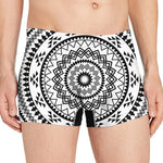 Black And White Tribal Mandala Print Men's Boxer Briefs