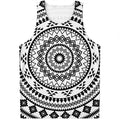 Black And White Tribal Mandala Print Men's Tank Top