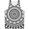 Black And White Tribal Mandala Print Men's Tank Top