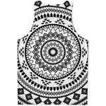 Black And White Tribal Mandala Print Men's Tank Top