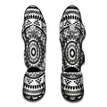 Black And White Tribal Mandala Print Muay Thai Shin Guards