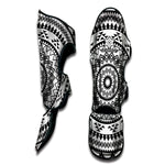 Black And White Tribal Mandala Print Muay Thai Shin Guard