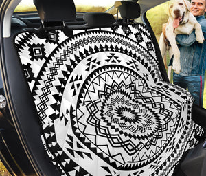 Black And White Tribal Mandala Print Pet Car Back Seat Cover