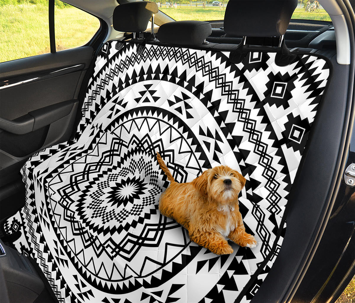 Black And White Tribal Mandala Print Pet Car Back Seat Cover