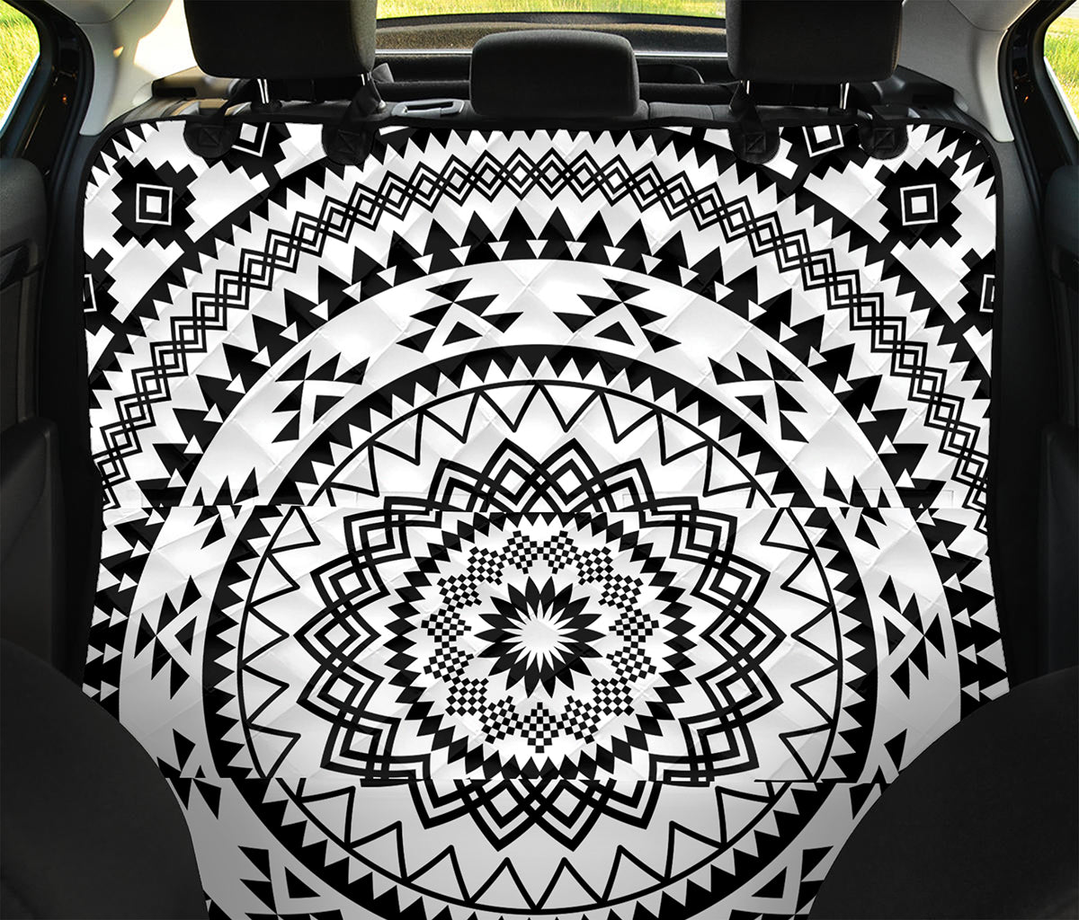 Black And White Tribal Mandala Print Pet Car Back Seat Cover