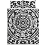 Black And White Tribal Mandala Print Quilt Bed Set