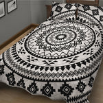 Black And White Tribal Mandala Print Quilt Bed Set