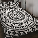 Black And White Tribal Mandala Print Quilt Bed Set
