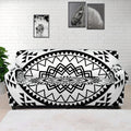 Black And White Tribal Mandala Print Sofa Cover