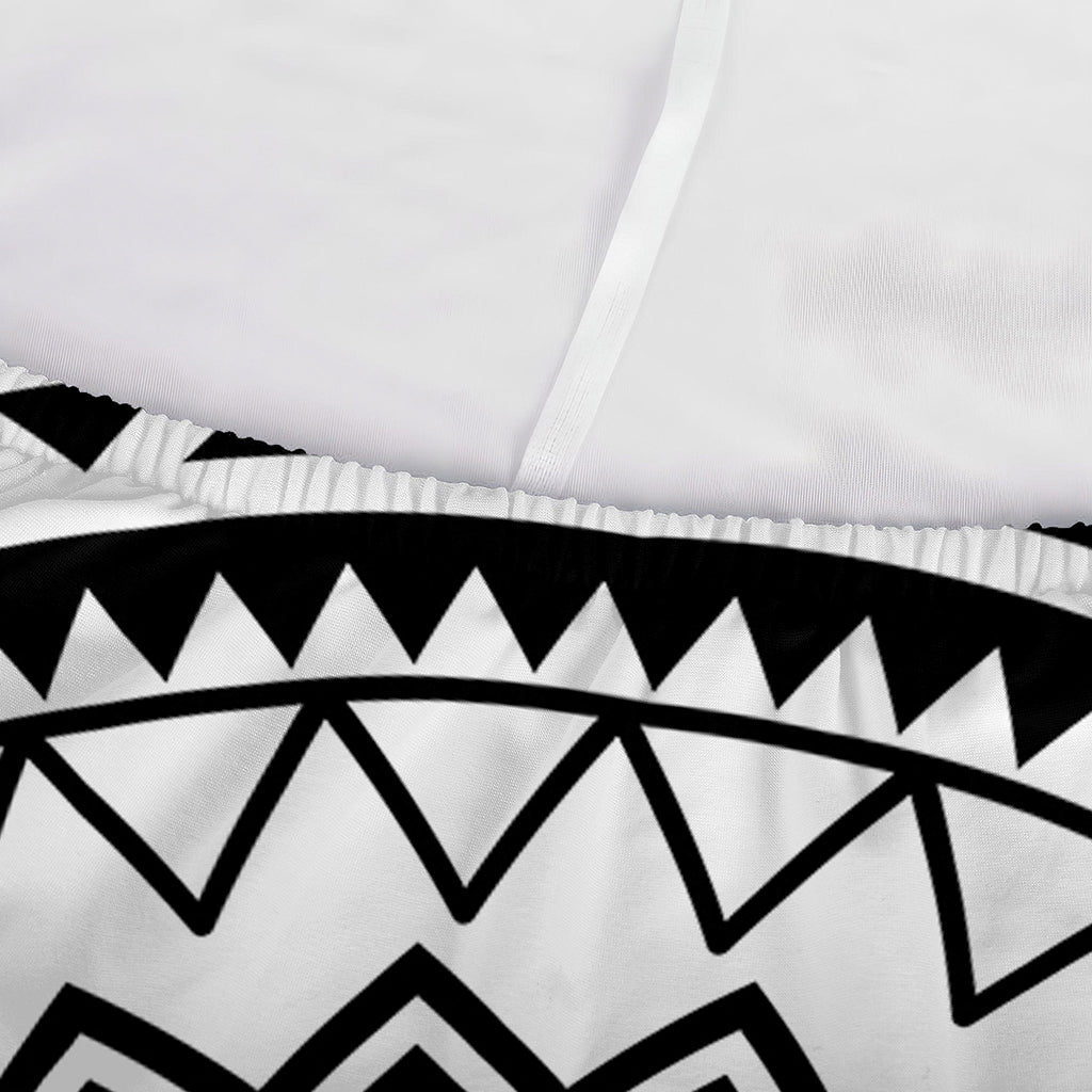 Black And White Tribal Mandala Print Sofa Cover