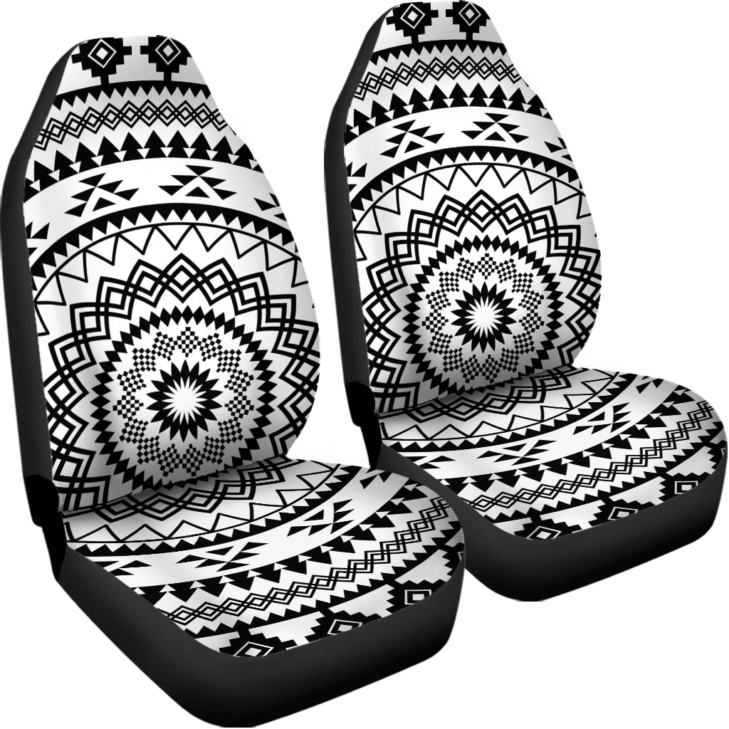 Black And White Tribal Mandala Print Universal Fit Car Seat Covers