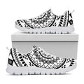 Black And White Tribal Mandala Print White Running Shoes
