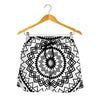 Black And White Tribal Mandala Print Women's Shorts