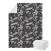 Black And White Tropical Palm Leaf Print Blanket