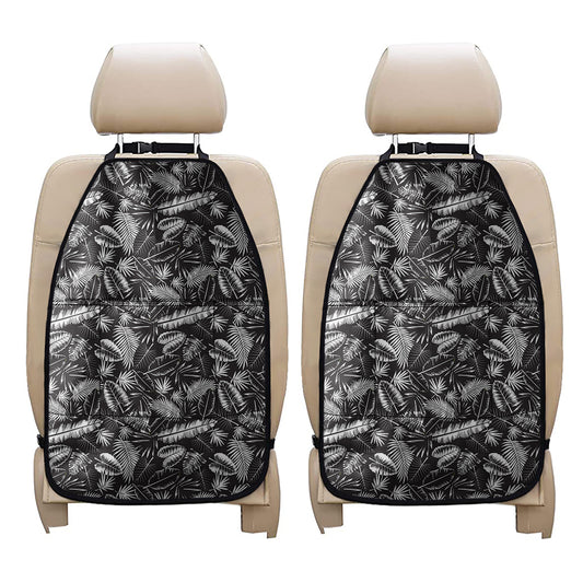Black And White Tropical Palm Leaf Print Car Seat Organizers