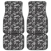 Black And White Tropical Palm Leaf Print Front and Back Car Floor Mats